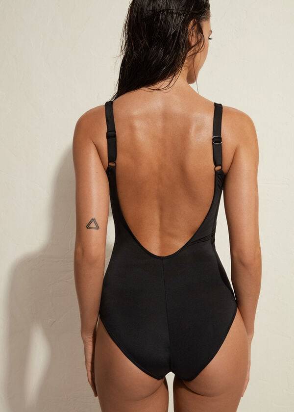 calzedonia einteiler indonesien Öko-badeanzug für damen schwarz
