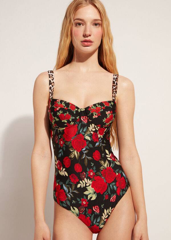 calzedonia einteiler wendbar leicht gepolstert nizza damen-badeanzug rosa