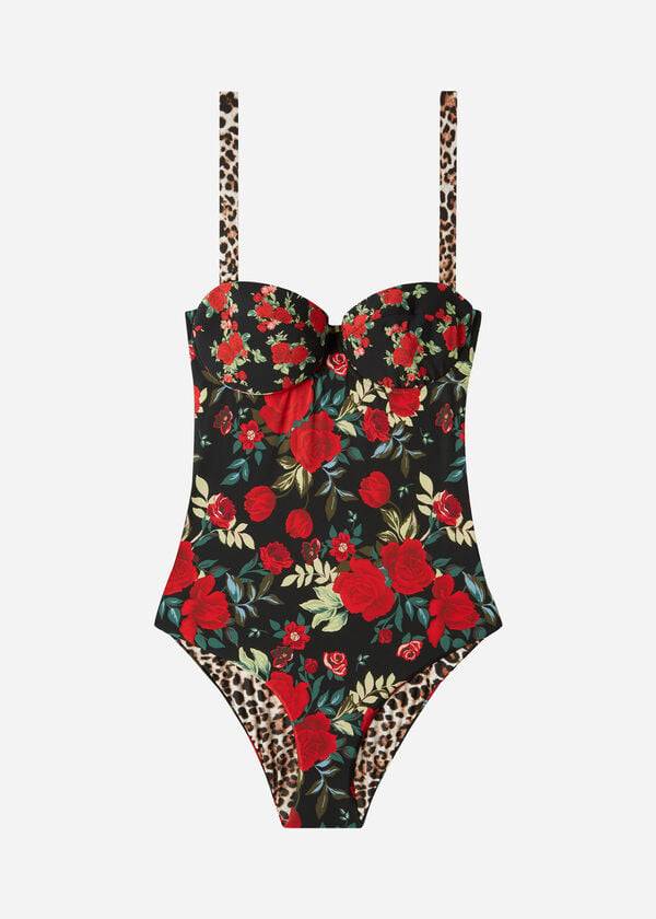 calzedonia einteiler wendbar leicht gepolstert nizza damen-badeanzug rosa