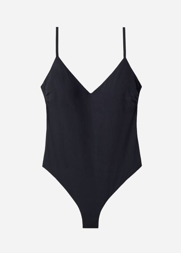 damen-badeanzug calzedonia gepolstert einteilig indonesien schwarz