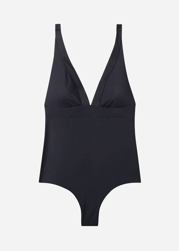 schwarzer damen-badeanzug calzedonia paola mit polsterung