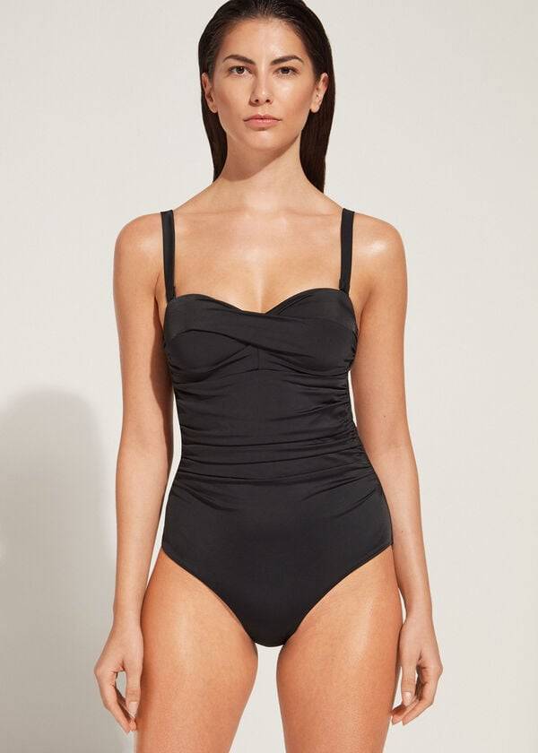 calzedonia damen-badeanzug gepolstert modell roma schwarz