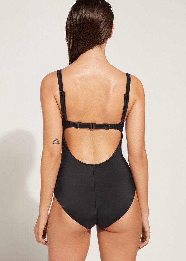 calzedonia damen-badeanzug gepolstert modell roma schwarz