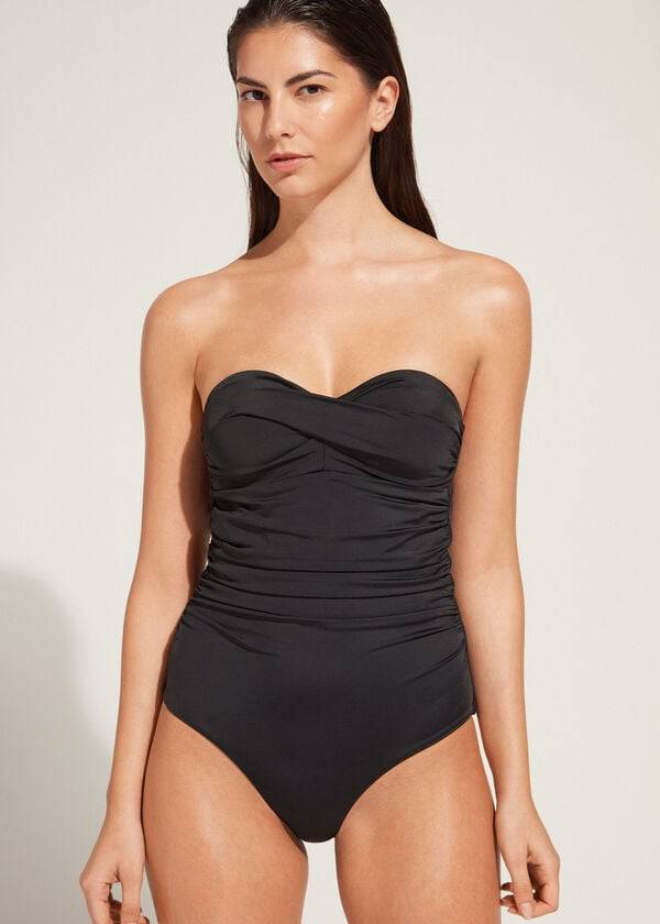 calzedonia damen-badeanzug gepolstert modell roma schwarz